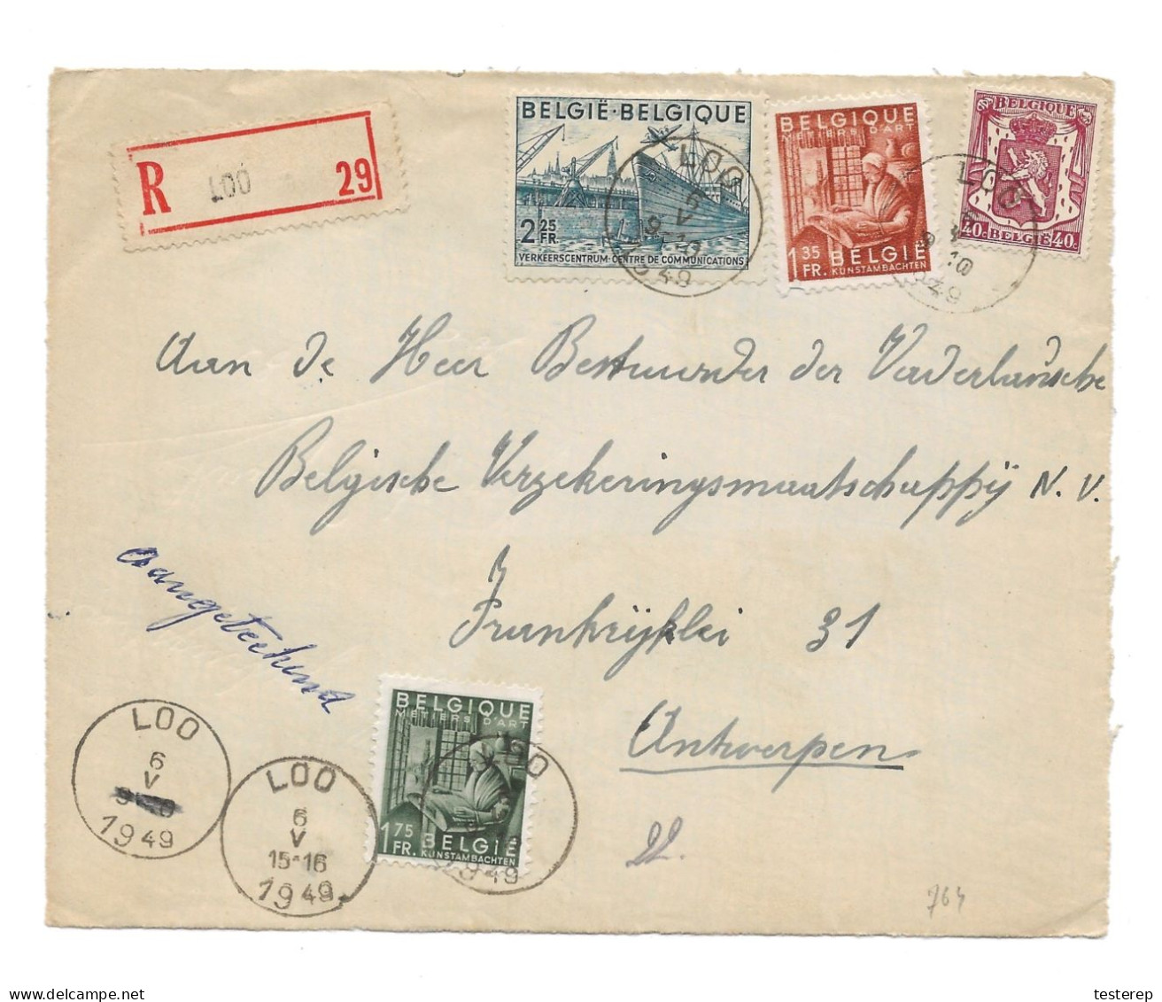 764... Recom LOO  6.V.1949  Voorzijde/devant De Lettre / Front - 1948 Exportation