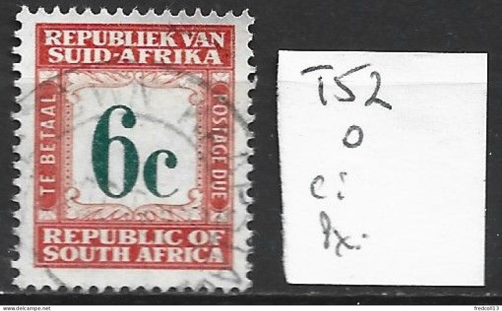 AFRIQUE DU SUD TAXE 52 Oblitéré Côte 8.50 € - Used Stamps