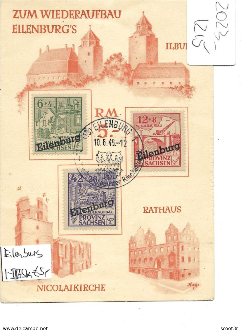 Eilenburg Michel Nr.I-IIIA, Gestempelt Auf Spendenkarte, Selten Im Angebot, Siehe Photo - Mint