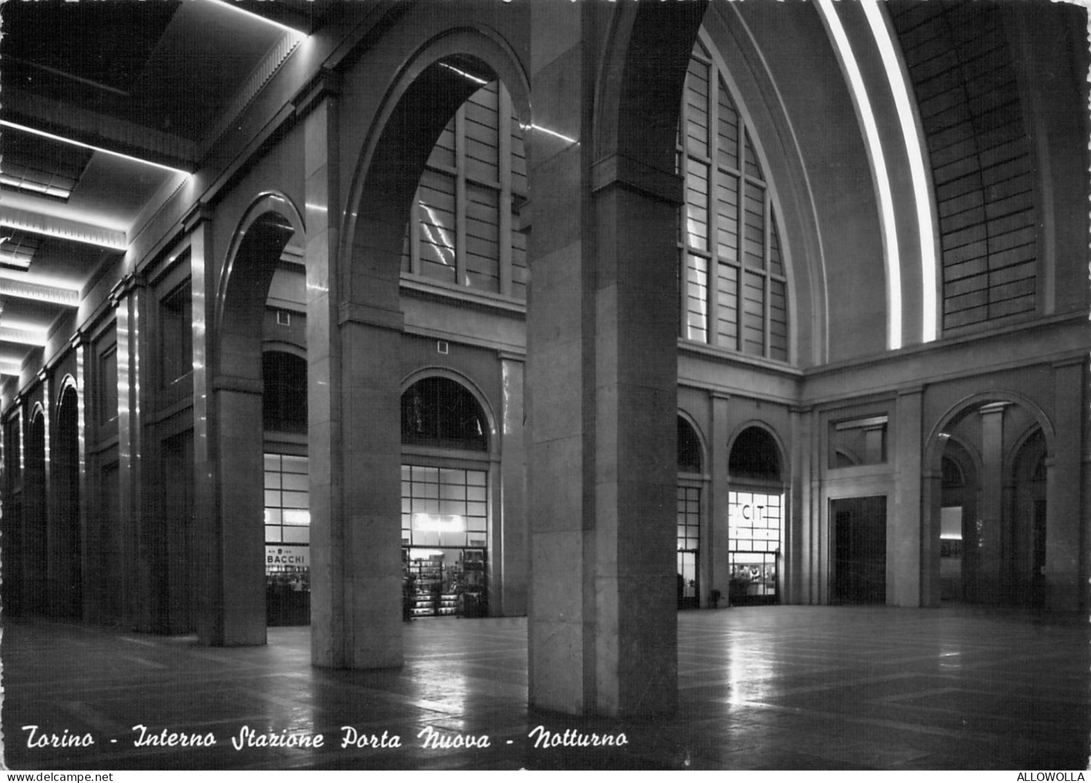 24174 " TORINO-INTERNO STAZIONE PORTA NUOVA-NOTTURNO " -VERA FOTO-CART. SPED.1952 - Stazione Porta Nuova