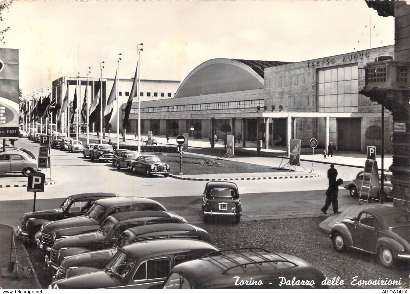 24176 " TORINO-PALAZZO DELLE ESPOSIZIONI " ANIMATA -VERA FOTO-CART. SPED.1962 - Ausstellungen