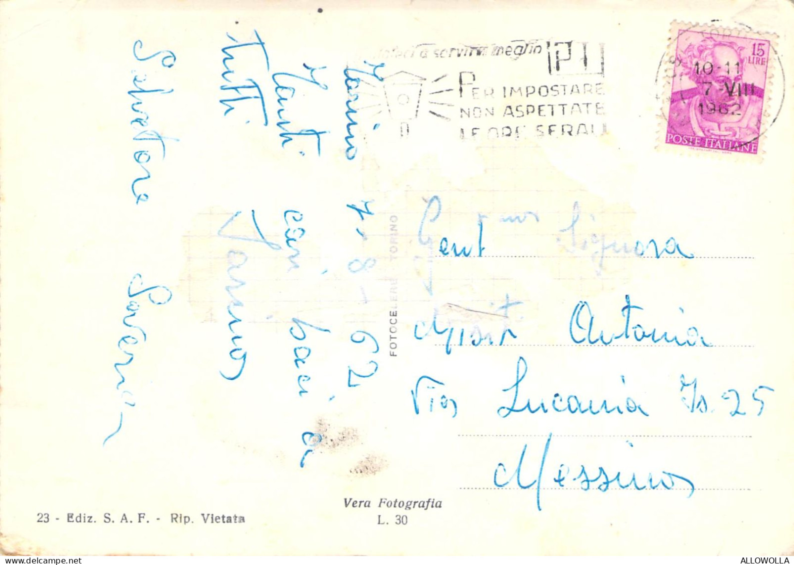 24176 " TORINO-PALAZZO DELLE ESPOSIZIONI " ANIMATA -VERA FOTO-CART. SPED.1962 - Expositions