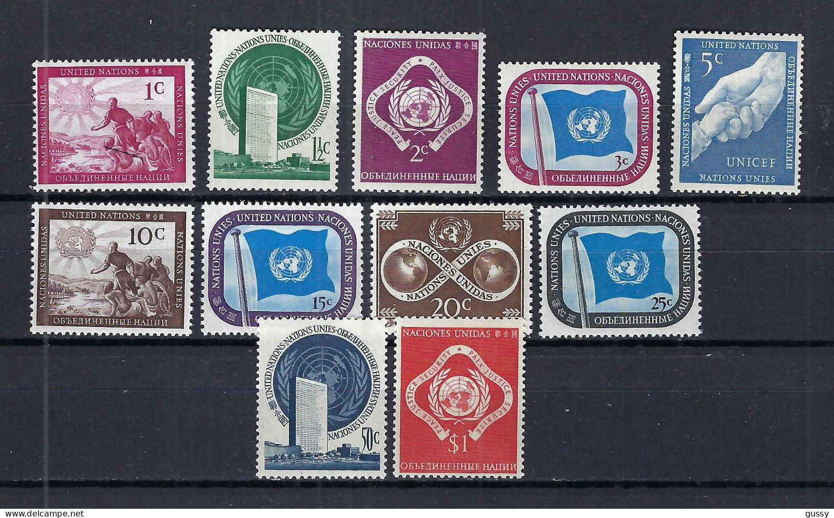 NATIONS UNIES (N.Y.) 1951:1ère Série Complète Y&T 1-11 Neufs** - Nuovi