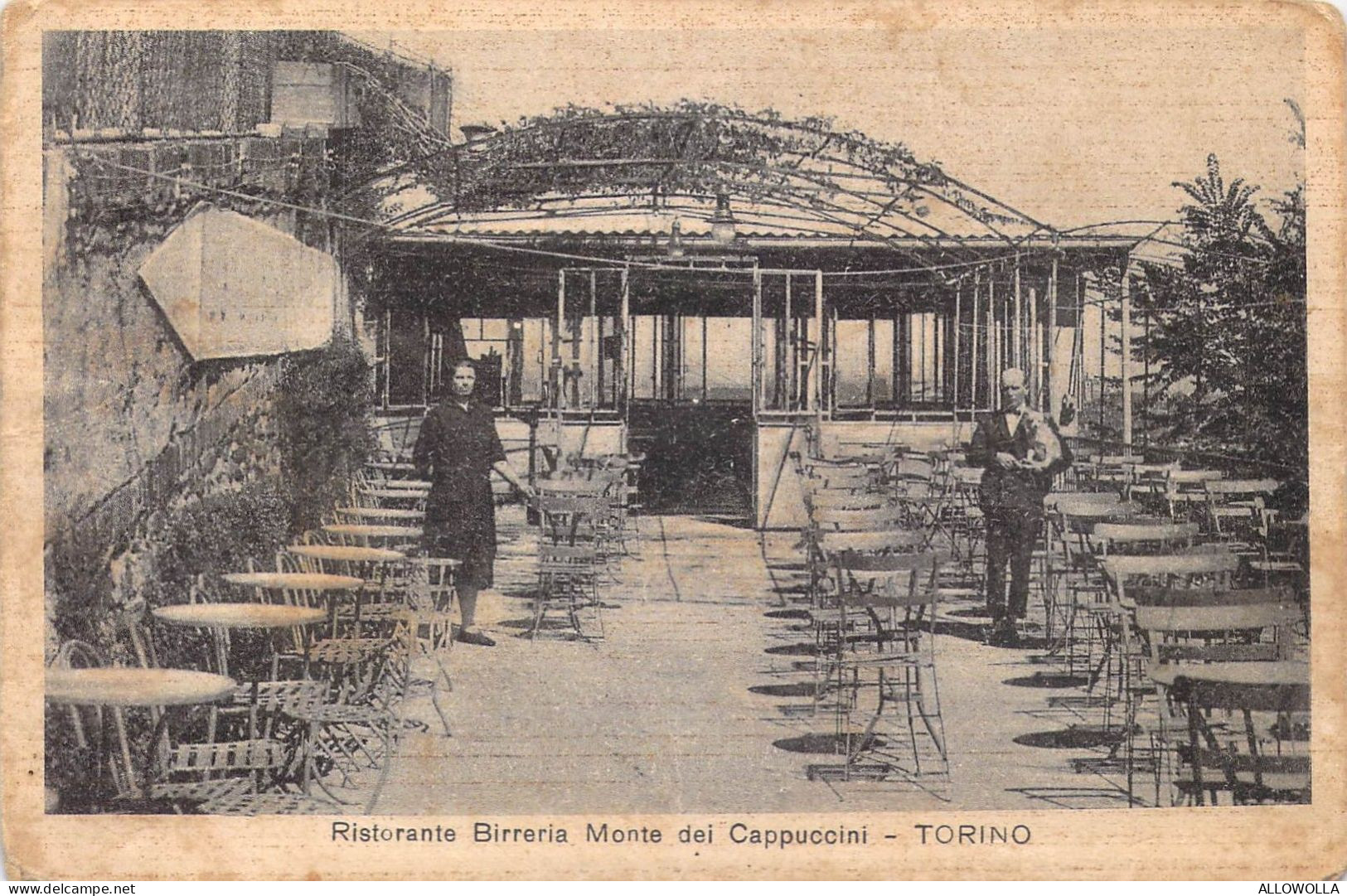 24180 " RISTORANTE BIRRERIA MONTE DEI CAPPUCCINI-TORINO " ANIMATA-VERA FOTO-CART. SPED.1929 - Bar, Alberghi & Ristoranti