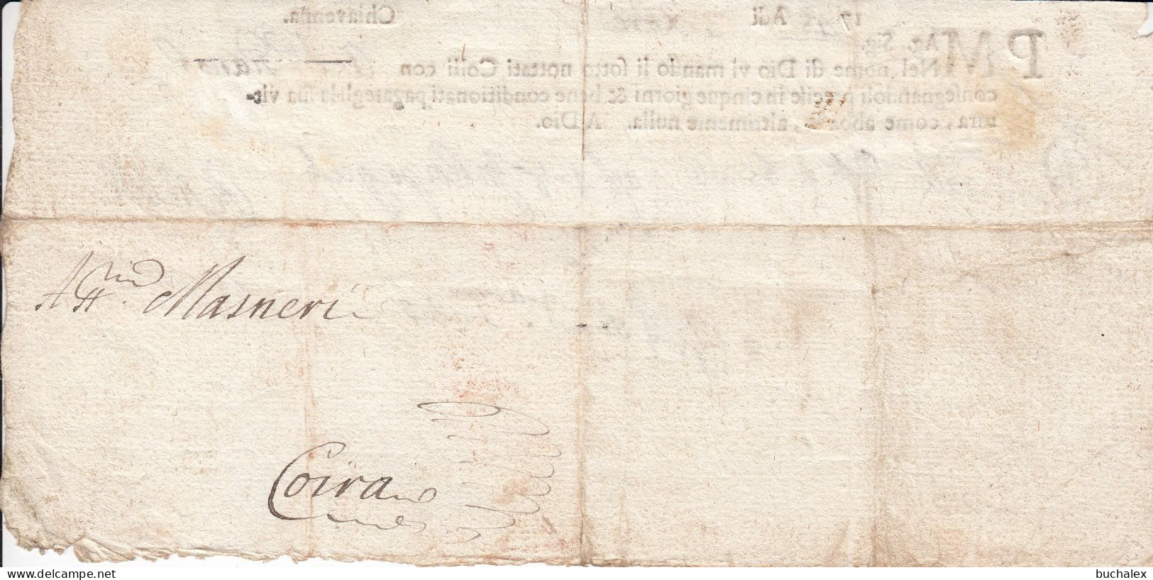 Österreich 1748 Fuhrmannsbrief Des Spediteurs Pestalozzi Aus Chiavenna - ...-1850 Préphilatélie