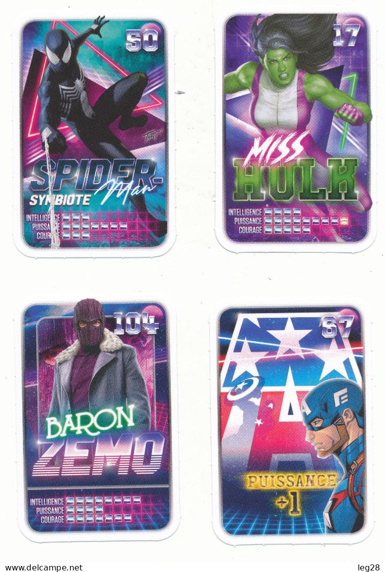 4 CARTES  MARVEL REVEIL TON POUVOIR - Marvel