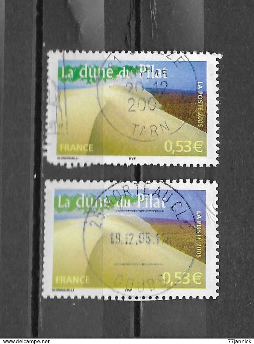 VARIETEE DE COULEUR N° 3821  OBLITERE - Used Stamps