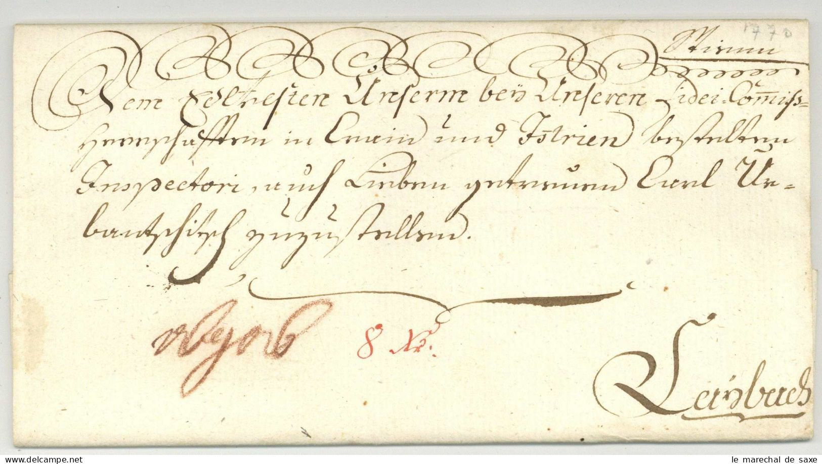 Heinrich Joseph Fürst Von Auersperg (1697-1783) Wien 1770 Autograph Oberstallmeister Maria Theresia Ljubljana - Personajes Historicos