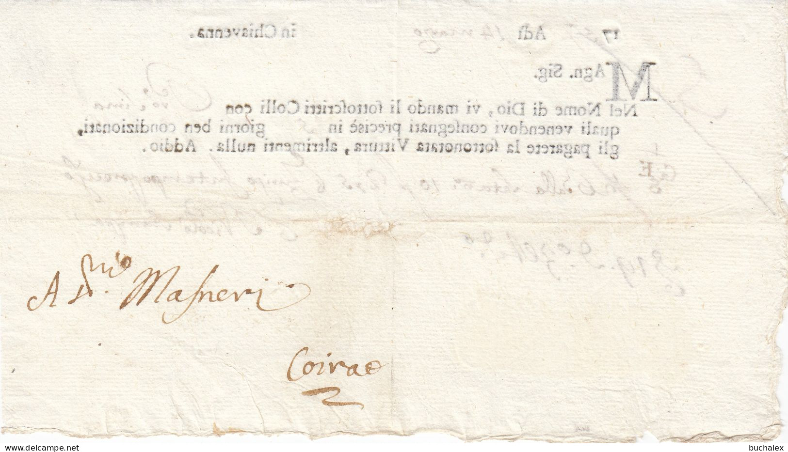 Österreich 1757 Fuhrmannsbrief Des Spediteurs Nicola Stampa Aus Chiavenna - ...-1850 Préphilatélie