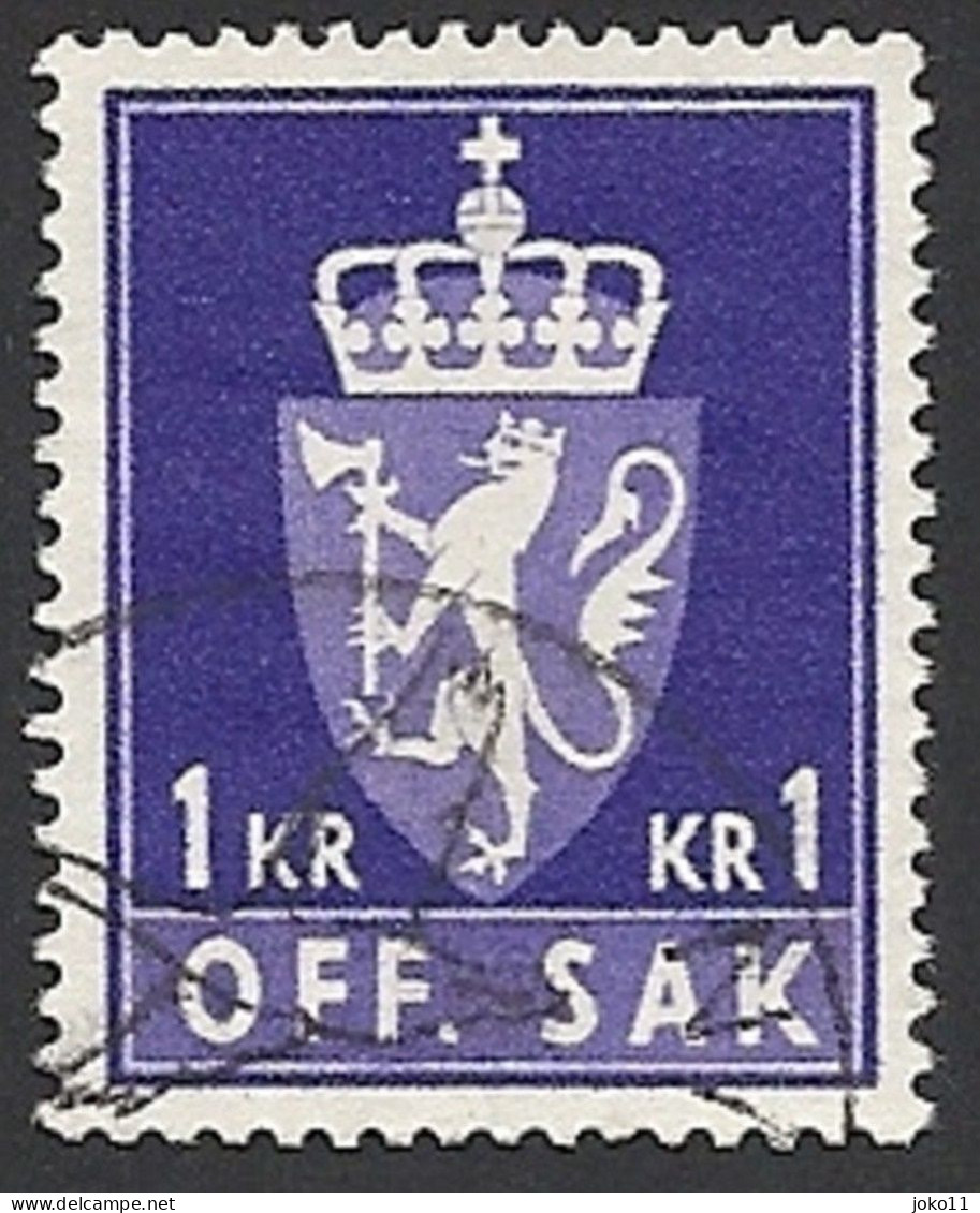 Norwegen Dienstm. 1955, Mi.-Nr. 83 X, Gestempelt - Oficiales