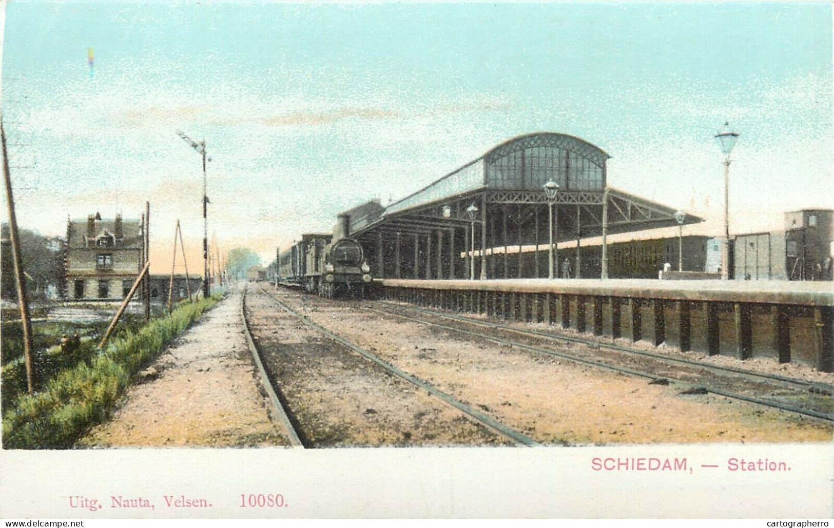 Schiedam Railway Station Vintage Postcard - Schiedam