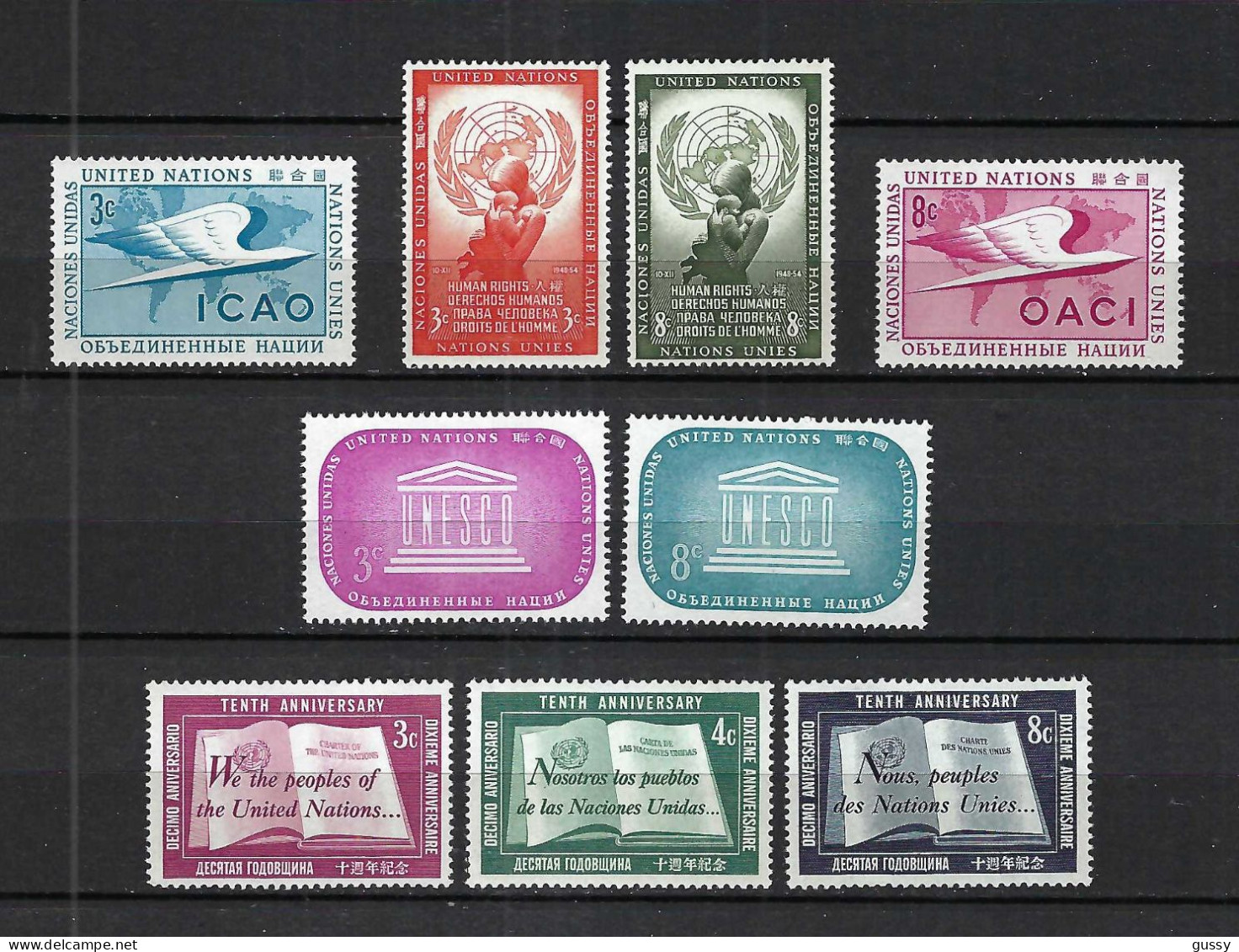 NATIONS UNIES (N.Y.) 1954-55: Séries Complètes Y&T 29-37 Neufs** - Nuevos