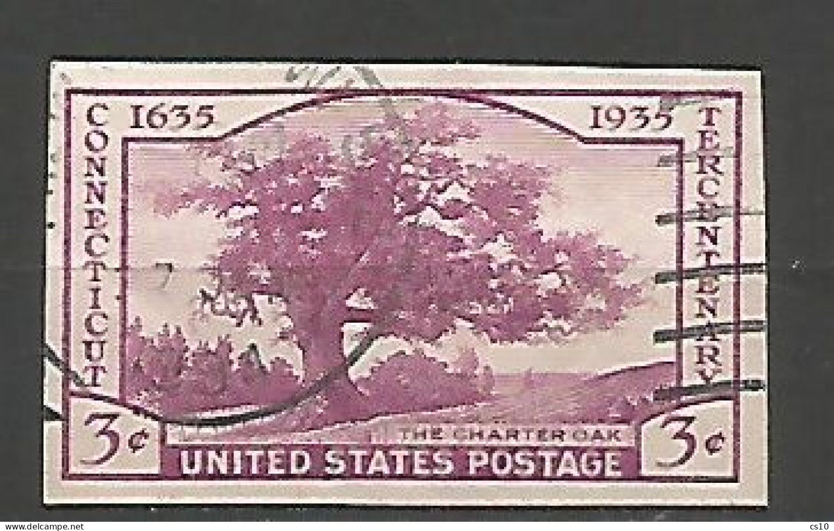 USA 1936 3rd Int. Phil. Exhibition Show Charter Oak Connecticut IMPERFORATED SC.#778a In VFU Condition - Variétés, Erreurs & Curiosités