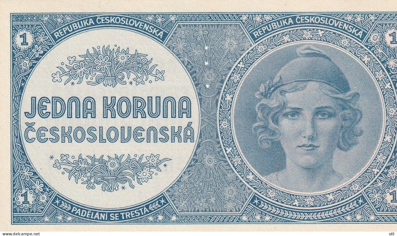 Czechoslovakia 1 Korun, P-58  1946  UNC  SPECIMEN - Cecoslovacchia