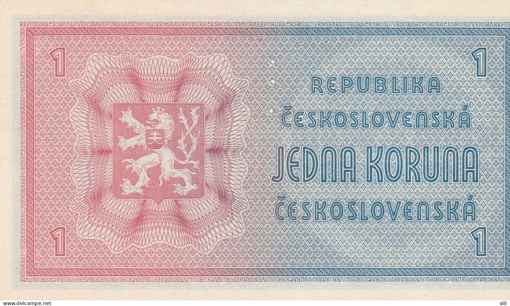 Czechoslovakia 1 Korun, P-58  1946  UNC  SPECIMEN - Tschechoslowakei