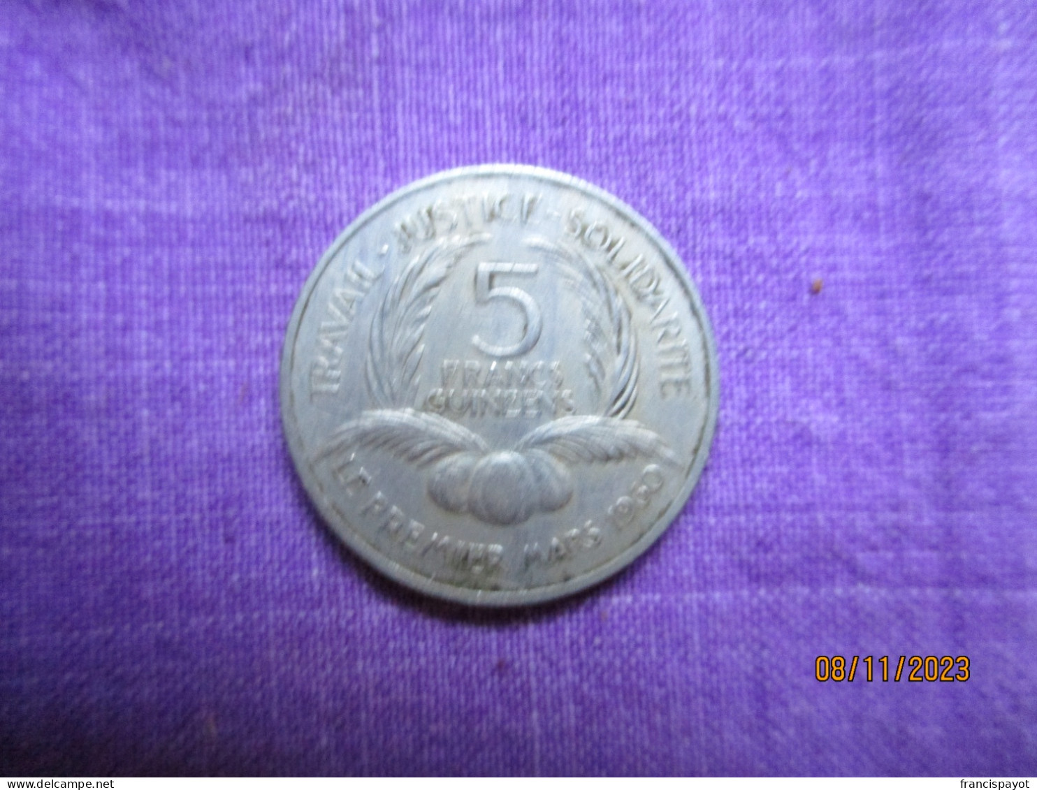 République De Guinée: 5 Francs 1962 - Guinée