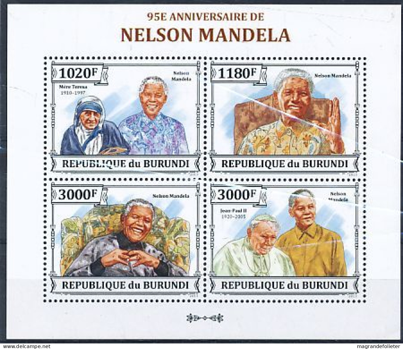 TIMBRE  ZEGEL STAMP  REPUBLIQUE DU BURUNDI BF NELSON MANDELA  XX - Unused Stamps
