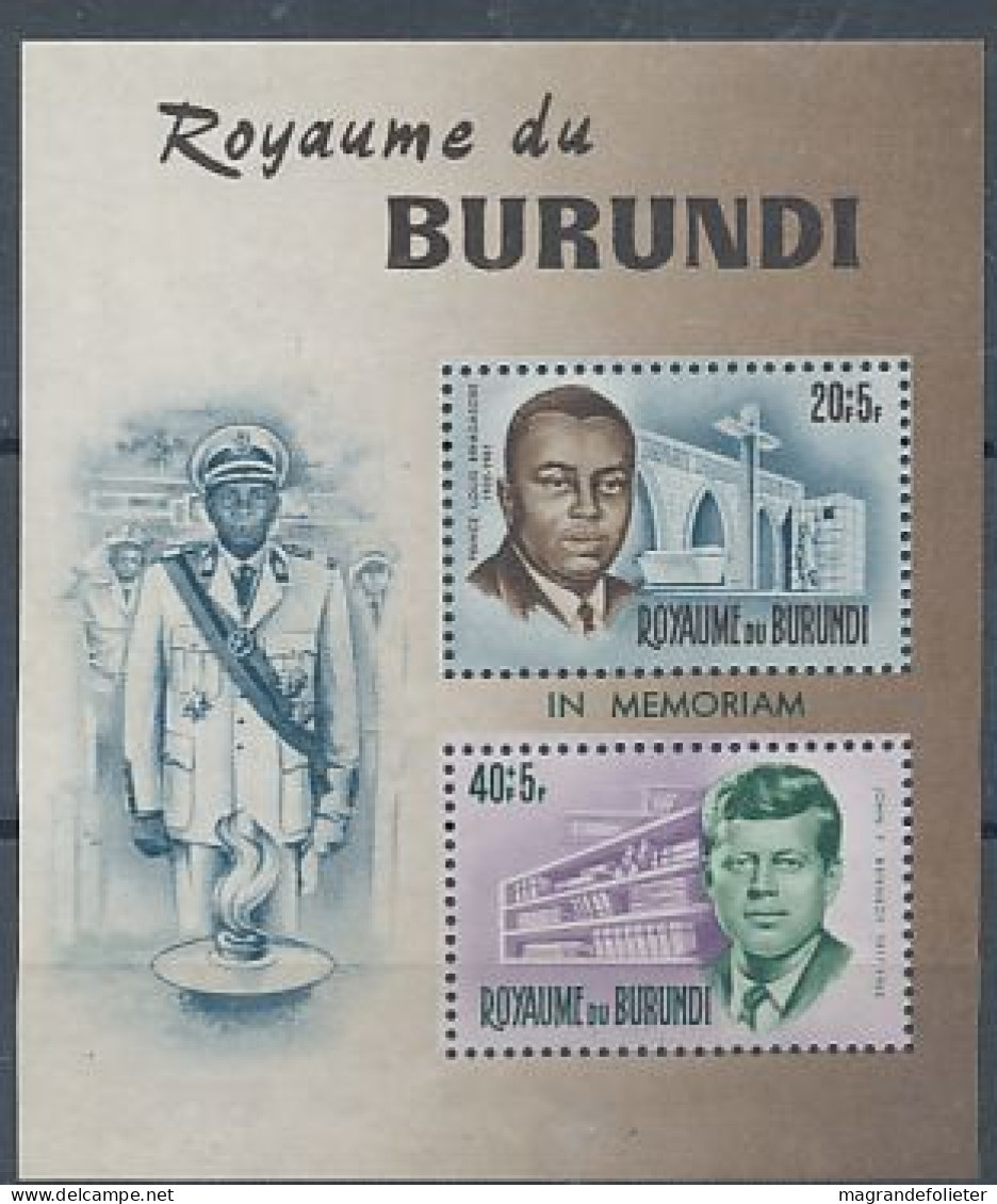 TIMBRE  ZEGEL STAMP ROYAUME DU BURUNDI  BF 10 PRESIDENT ET KENNEDY  XX - Neufs