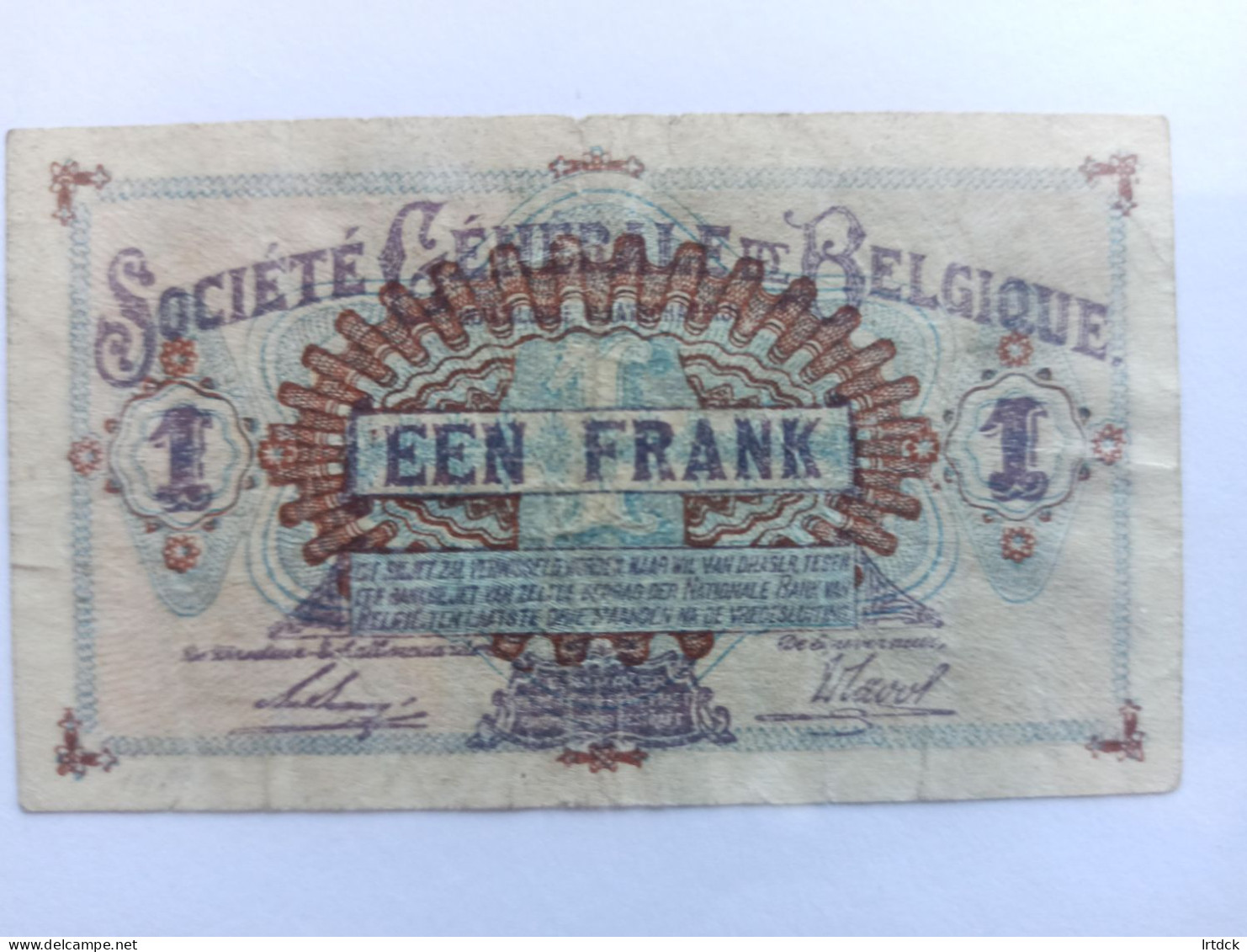 Billet Belgique 1 Franc 1917 - Other & Unclassified