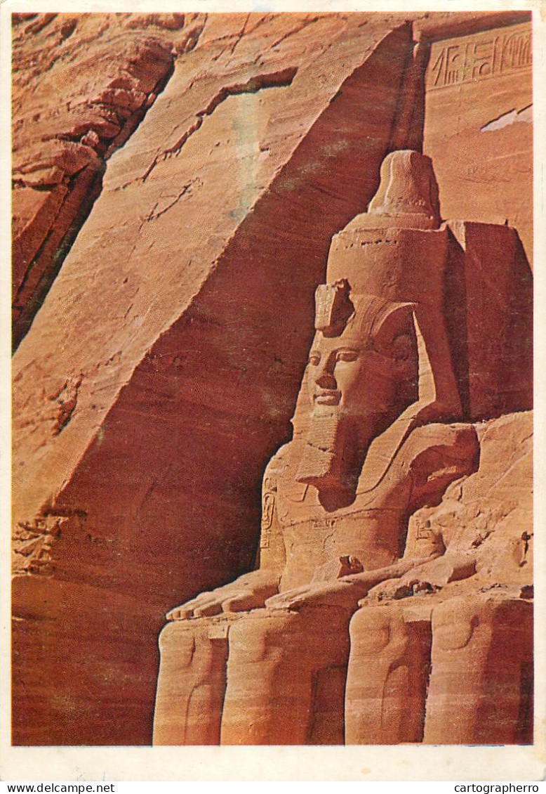 Postcard Egypt Abu Simbel Temples Colosse Sud - Tempels Van Aboe Simbel