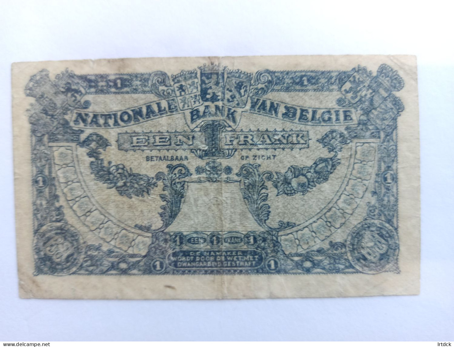 Billet Belgique 1 Franc 1920 - Autres & Non Classés