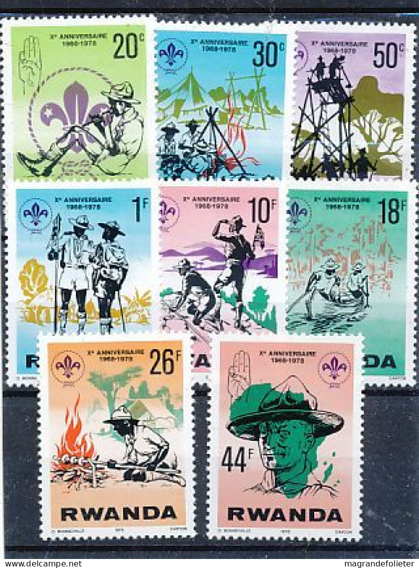 TIMBRE STAMP ZEGEL RWANDA SERIE BOYS-SCOUT SCOUTISME 851-858  XX - Unused Stamps