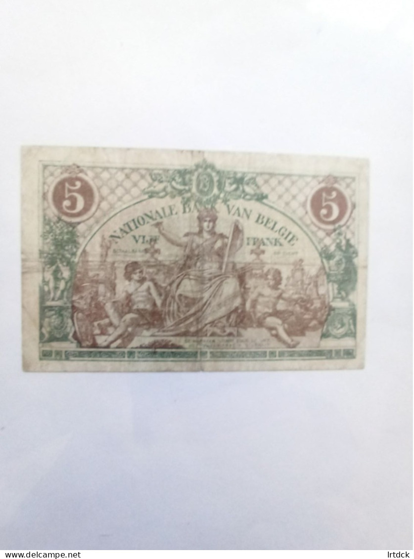 Billet Belgique 5 Francs 1921 - Sonstige & Ohne Zuordnung
