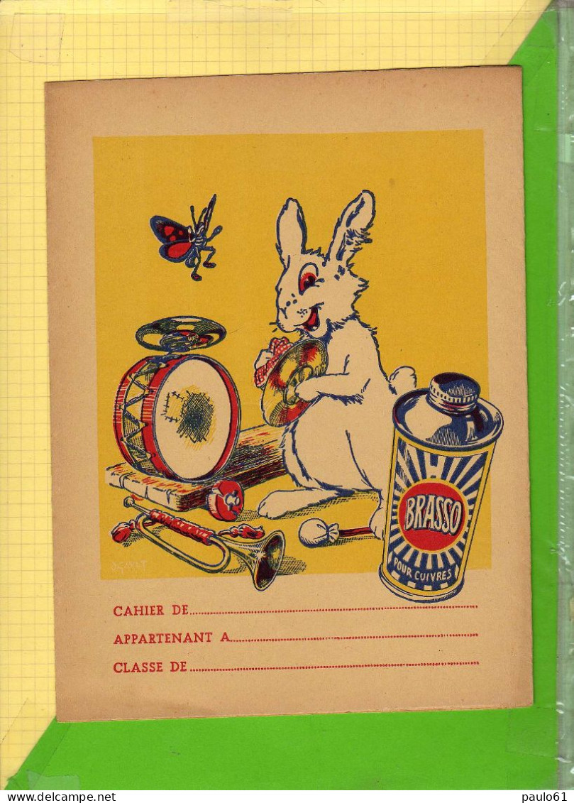 PROTEGE CAHIER    :  BRASSO Lapin Musicien - Book Covers