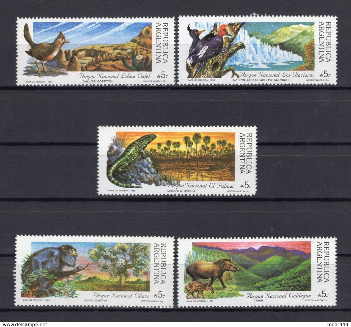 Argentina/Argentine 1989 - National Parks - Stamps 5v - Complete Set - MNH** - Ongebruikt