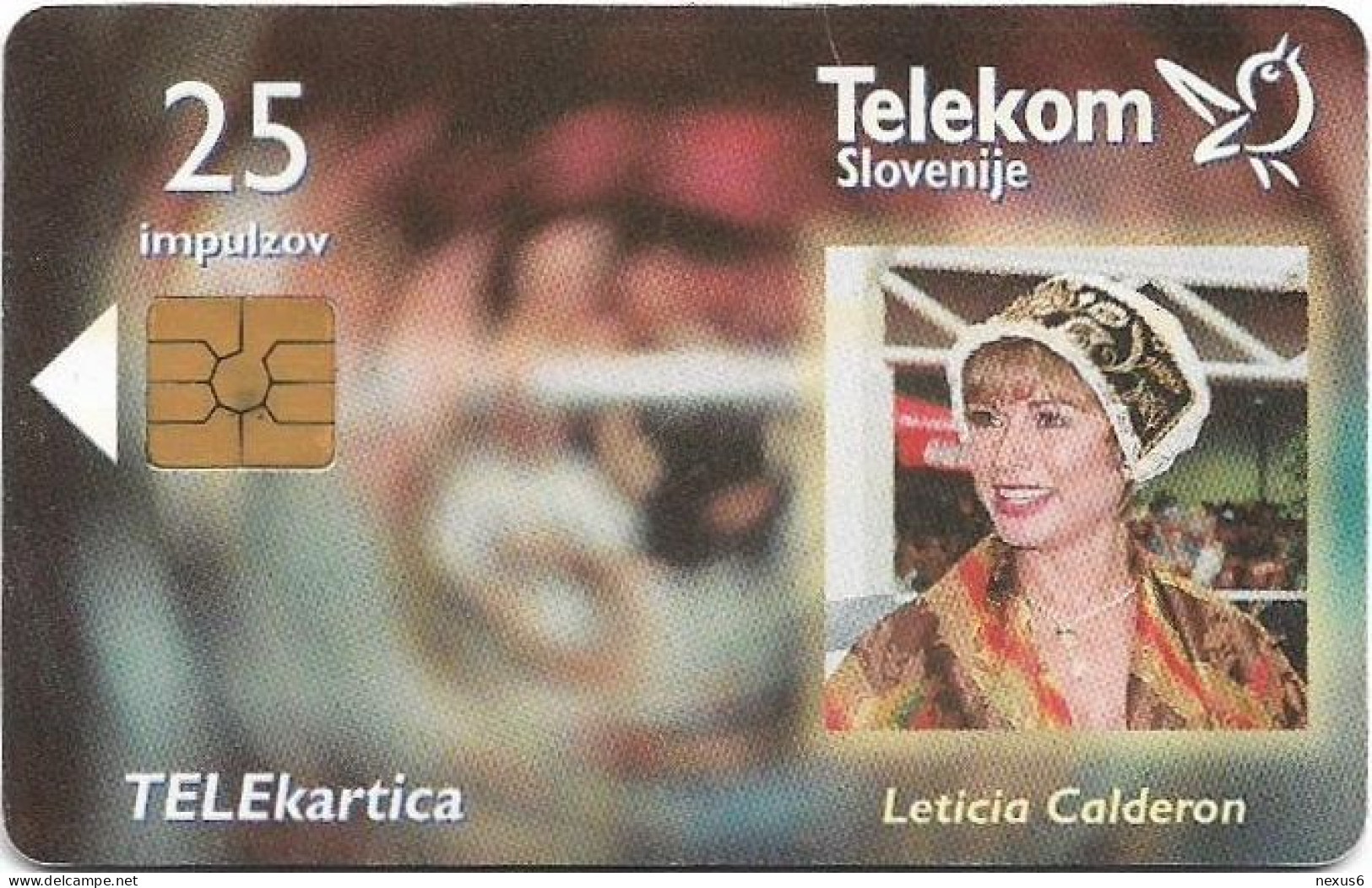 Slovenia - Telekom Slovenije - Leticia Calderon, Esmeralda, Gem2 Black, 07.1998, 25U, 15.379ex, Used - Slovenia