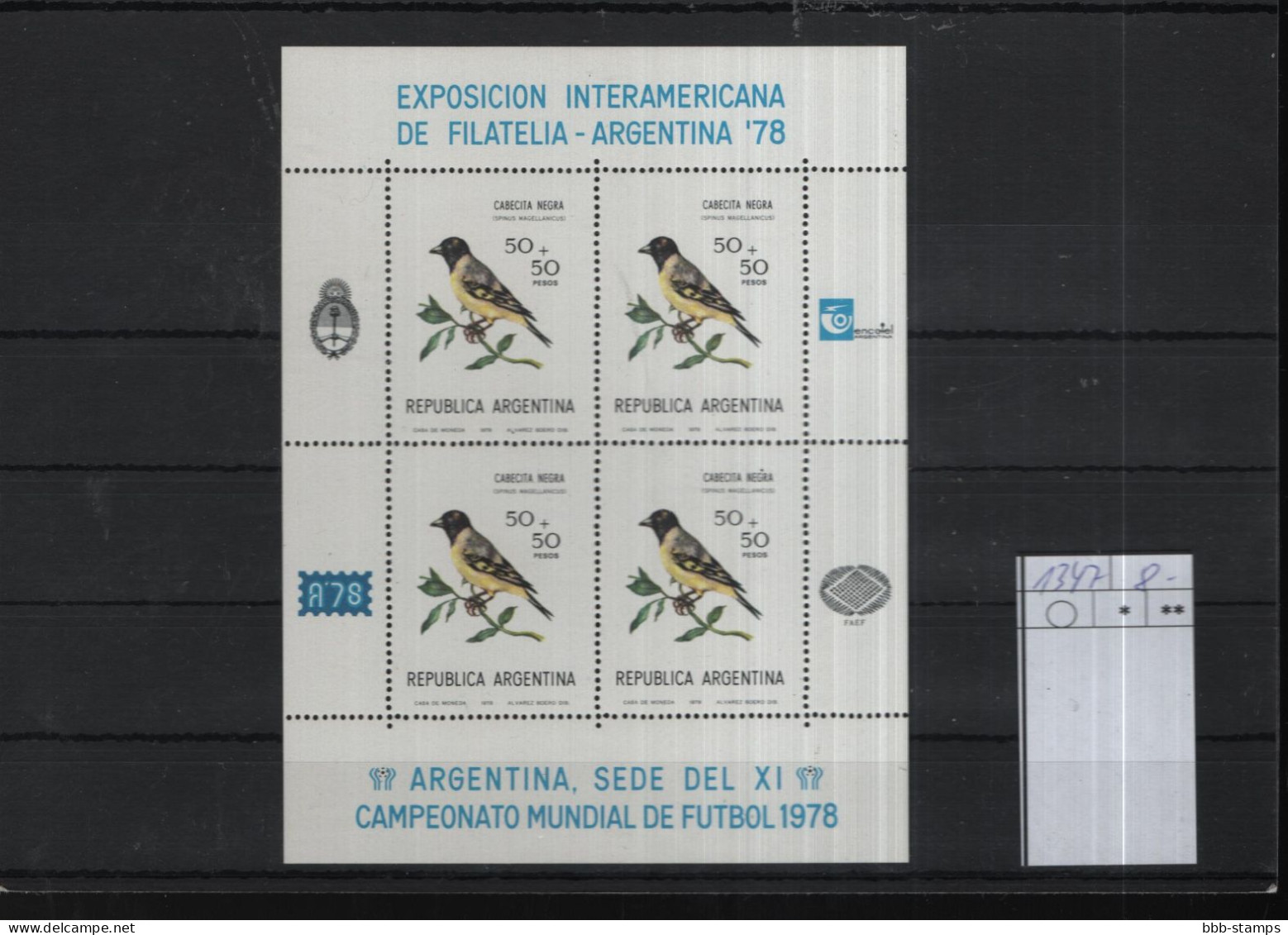 Argentinien Birds Theme Michel Cat.No. Mnh/** Sheet 1347 - Blocchi & Foglietti