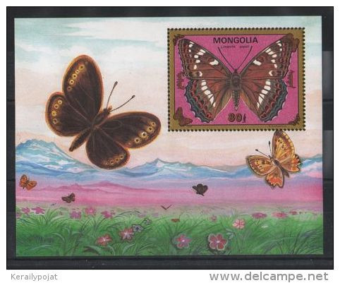 Mongolia - 1993 Butterflies Block (1) MNH__(TH-5658) - Mongolie