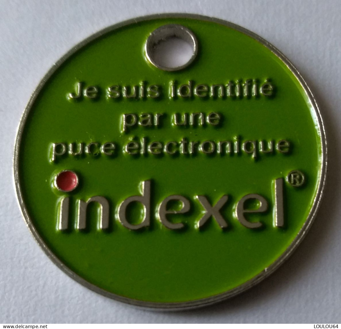 Jetons de caddies - Jeton de caddie - INDEXEL - Je suis identifié par une  puce électronique - En métal - Diamètre 24mm - (1) 