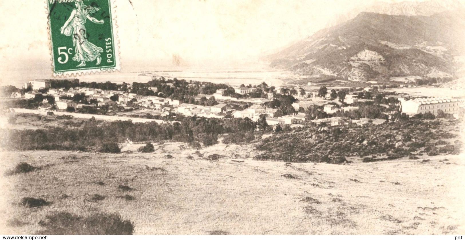 Ténès Vue Générale, Chlef 1910s Used Real Photo Postcard. Publisher J.Geiser Phot., Alger - Chlef (Orléansville)