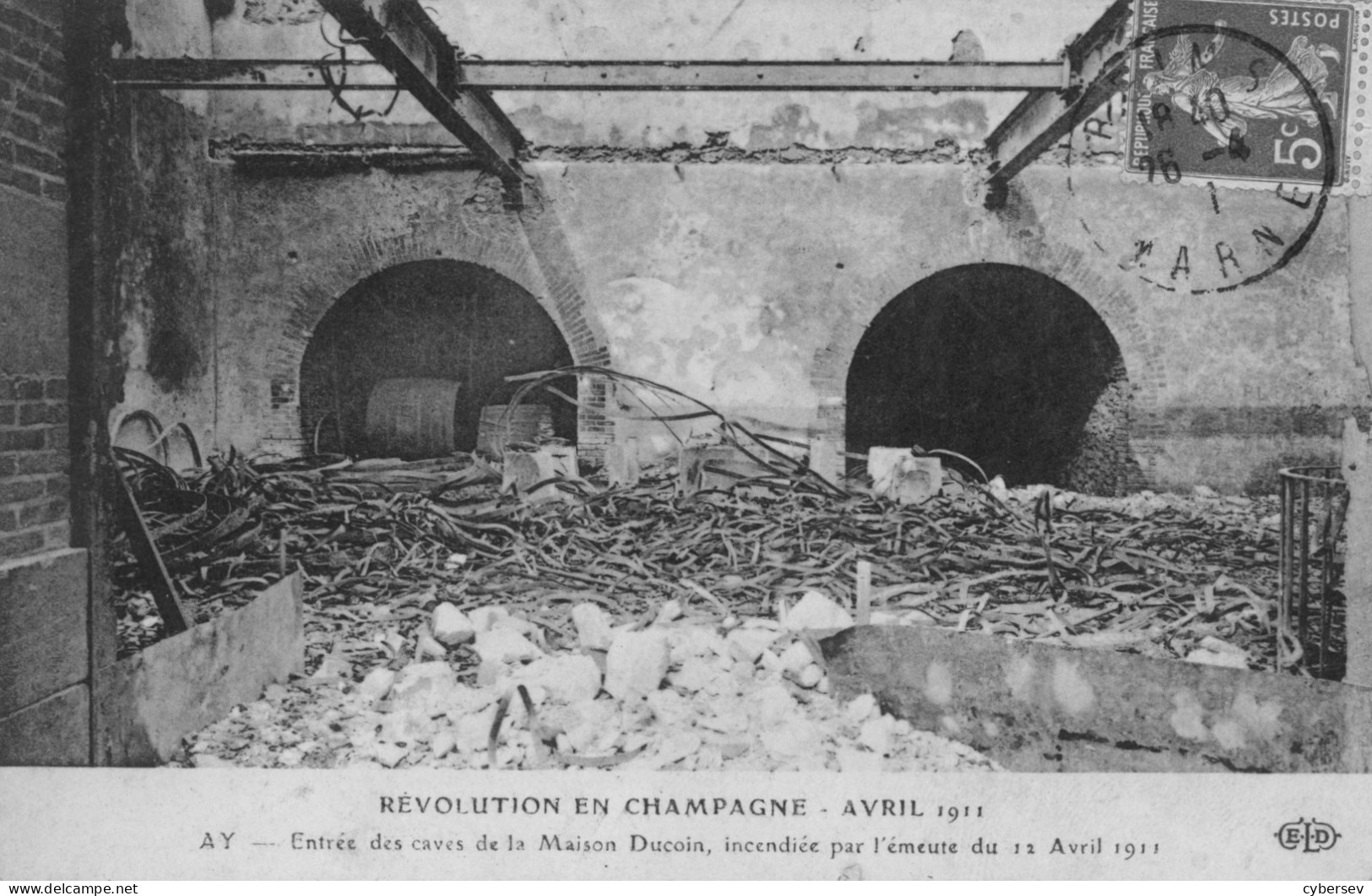 Révolution En Champagne - Avril 1911 - Entrée Des Caves De La Maison Ducoin, Incendiée Par L'émeute Du 12/04/1911 - Champagne-Ardenne
