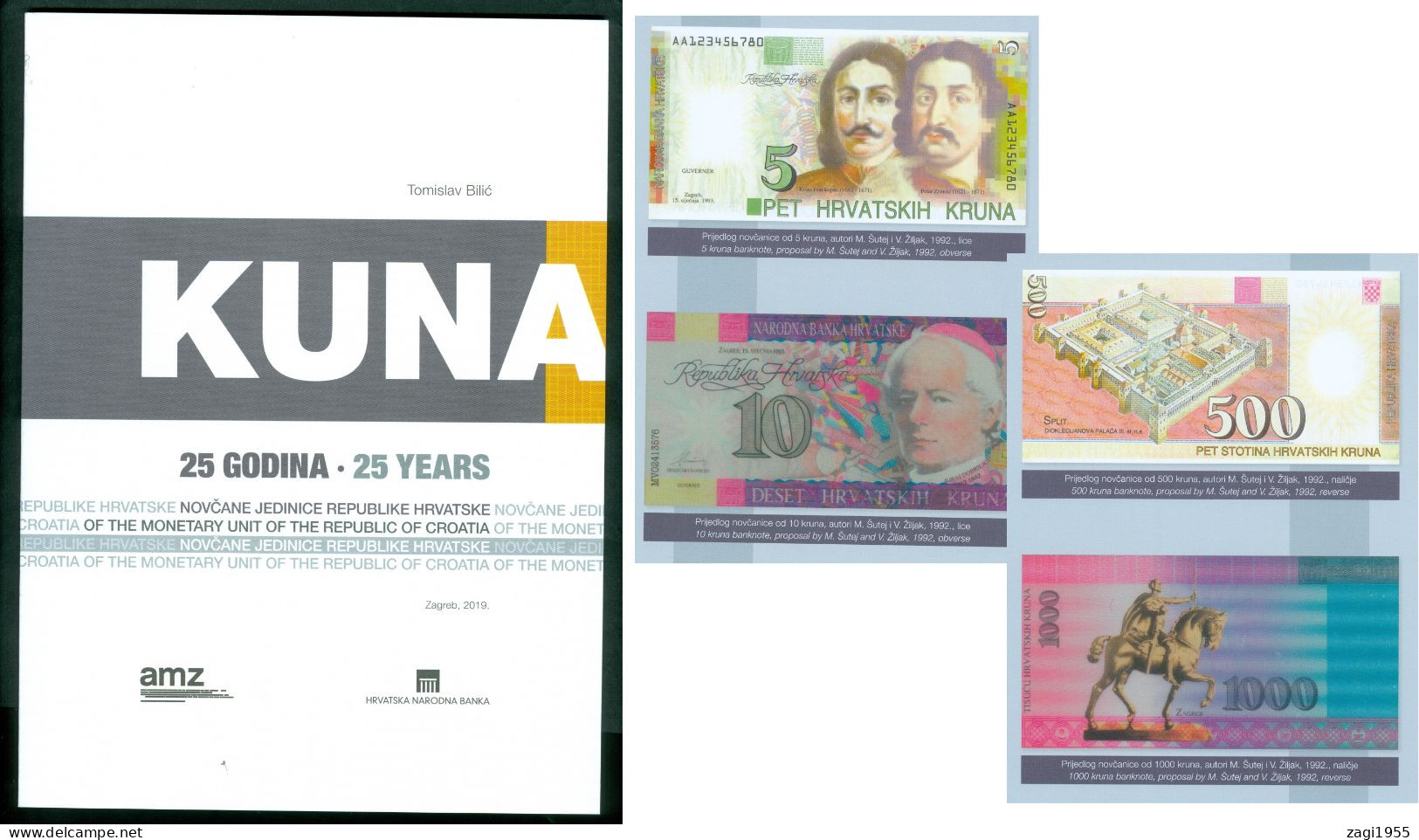 Croatia 25 Year Of KUNA Currency Book Coin Money Proof Tender 2019 Issue - Kroatië