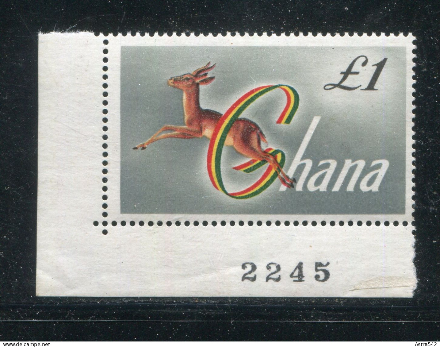 "GHANA" 1961, Mi. 97 ER Mit Bogennummer **/postfrisch (1419) - Ghana (1957-...)