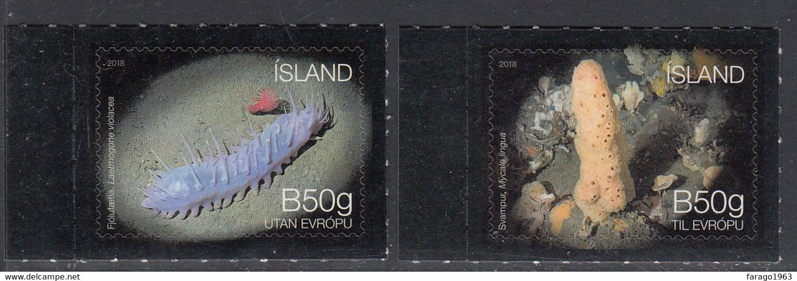 2018 Iceland Marine Life Complete Set Of 2 MNH @ BELOW FACE VALUE - Neufs