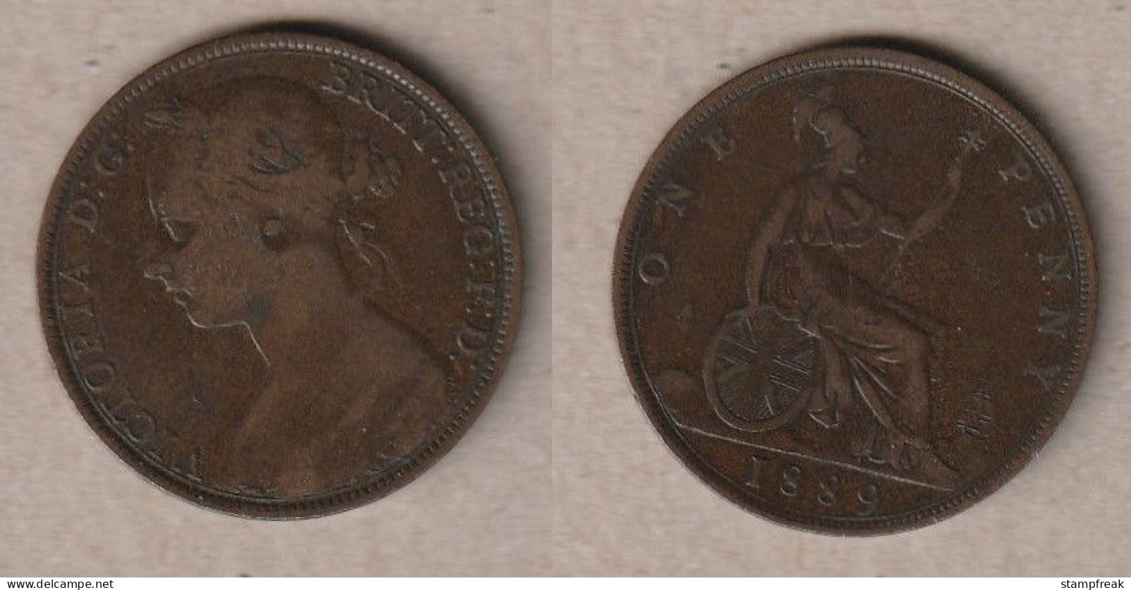 01753) Grossbritannien, 1 Penny 1889, Victoria - Otros & Sin Clasificación