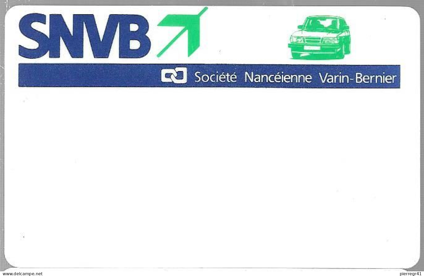 CARTE-CREDIT-NEUVE-SNVB-Societé Nancéienne Varin- Bernier-Neuve Brut-TBE - Disposable Credit Card