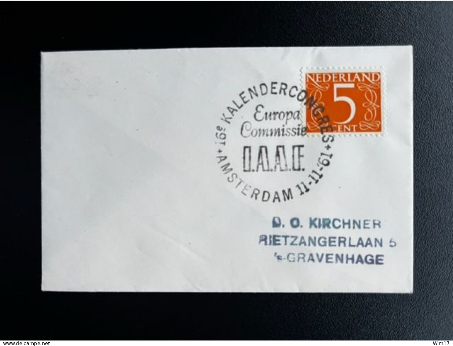 NETHERLANDS 1961 LETTER AMSTERDAM TO 'S GRAVENHAGE 11-11-1961 NEDERLAND KALENDERCONGRES IAAF - Covers & Documents