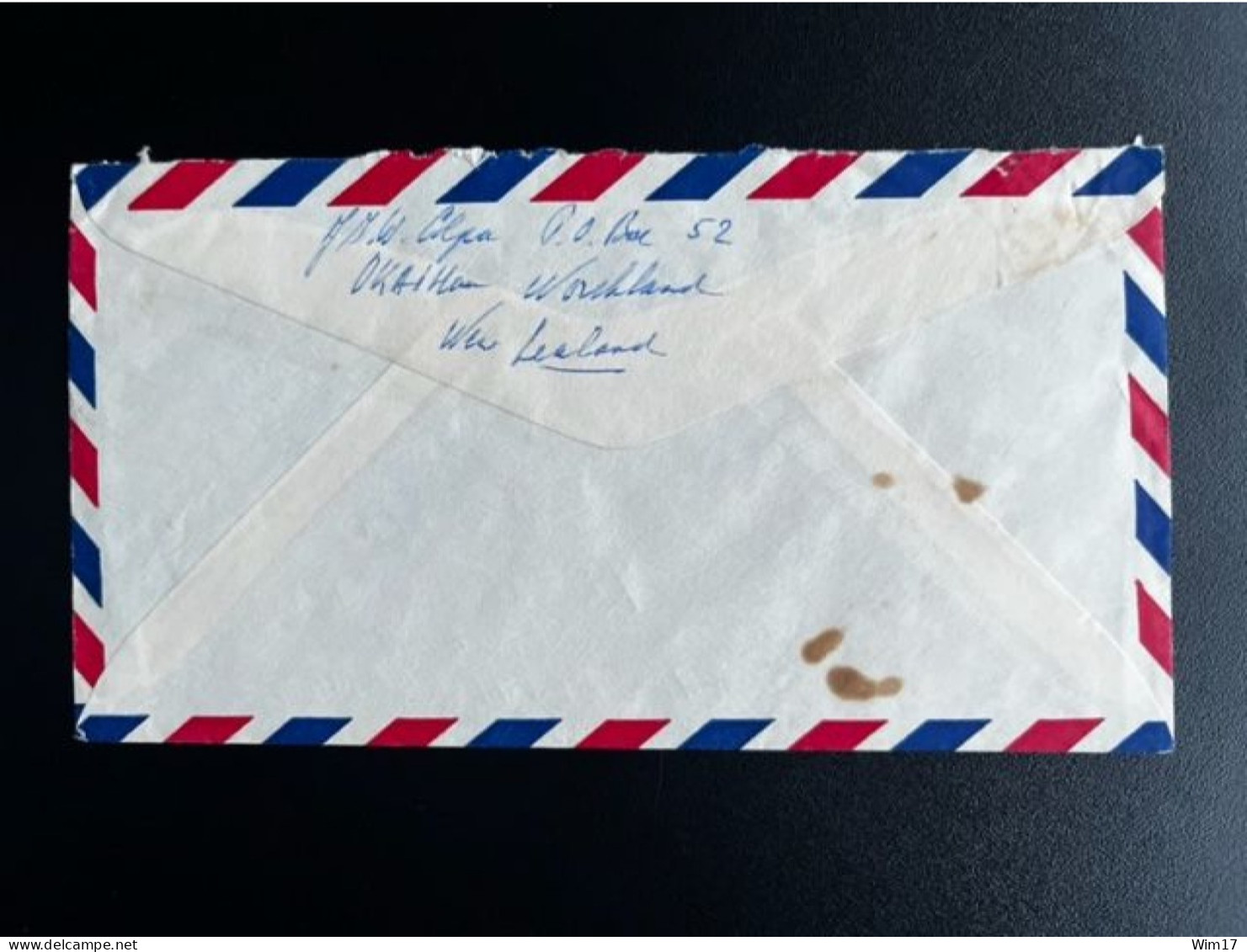 NEW ZEALAND 1961 AIR MAIL LETTER OKAIHAU TO LEIDEN 22-08-1961 NIEUW ZEELAND - Lettres & Documents