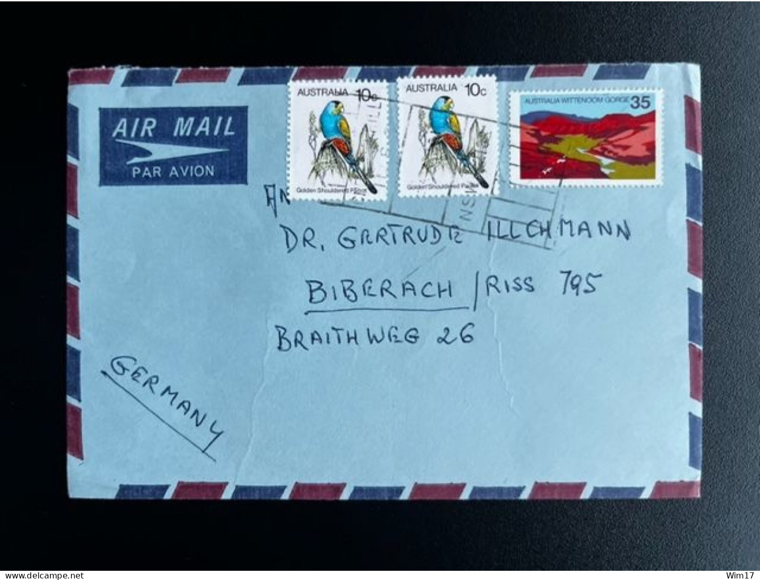 AUSTRALIA AIR MAIL LETTER TO BIBERACH GERMANY - Cartas & Documentos