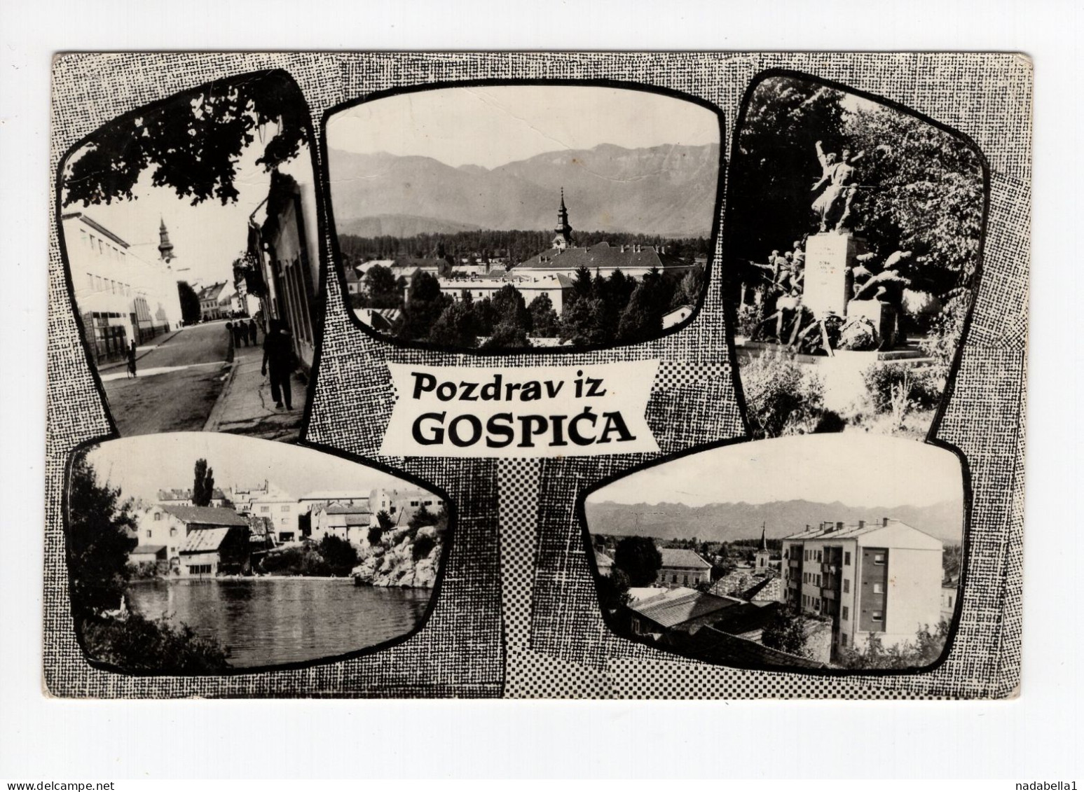 1955. YUGOSLAVIA,CROATIA,GOSPIC,MULTI VIEW POSTCARD,USED - Yougoslavie