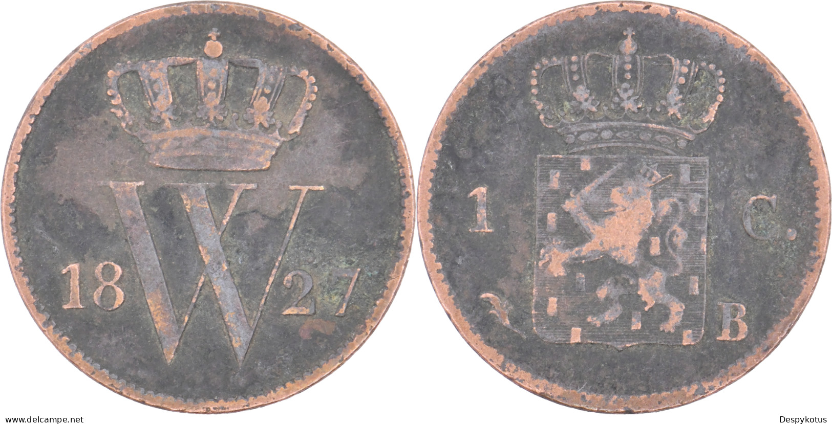Pays-Bas - 1827 - 1 Cent - Guillaume Ier - Bruxelles - KM#46 - 16-026 - 1815-1840: Willem I