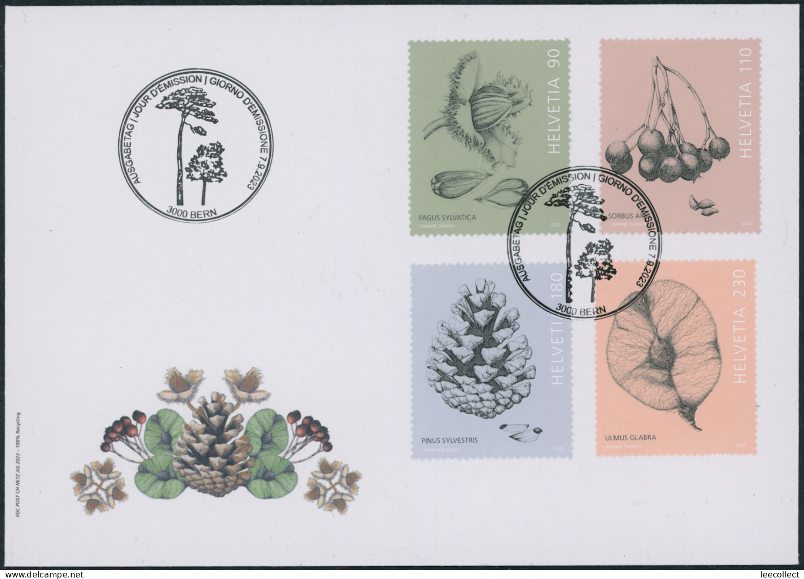 Suisse - 2023 - Baumfrüchte - Ersttagsbrief FDC ET - Briefe U. Dokumente