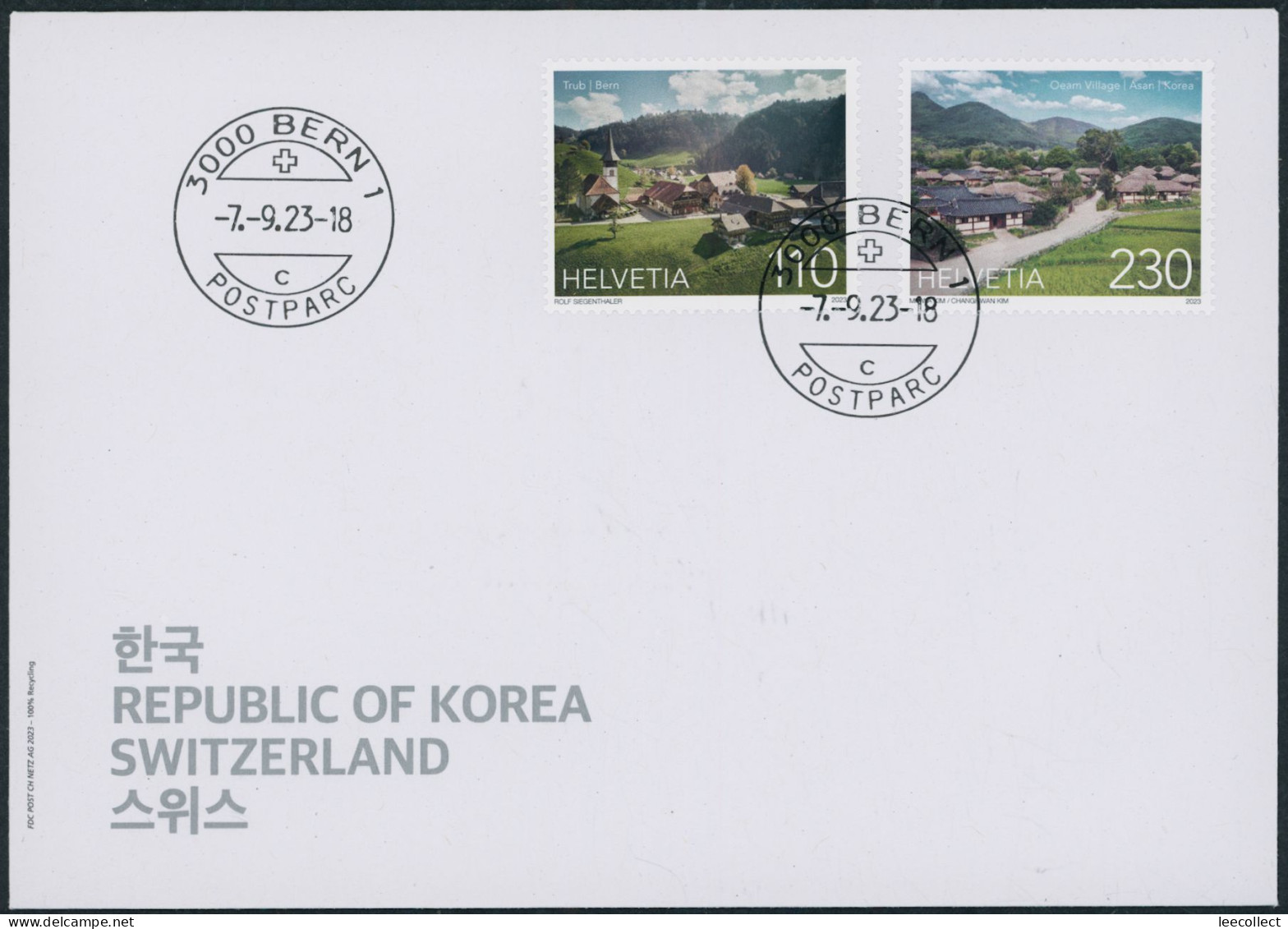 Suisse - 2023 - Schweiz · Korea - Ersttagsbrief FDC ET - Cartas & Documentos