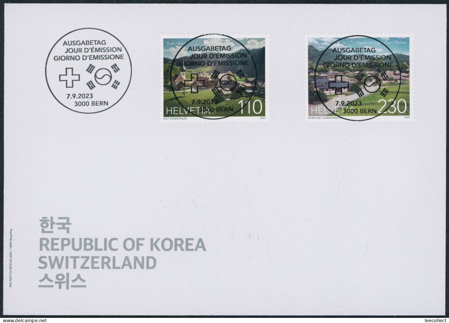 Suisse - 2023 - Schweiz · Korea - Ersttagsbrief FDC ET - Ersttag Voll Stempel - Covers & Documents