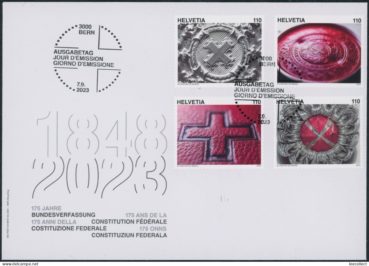 Suisse - 2023 - Bundesverfassung - Ersttagsbrief FDC ET - Storia Postale