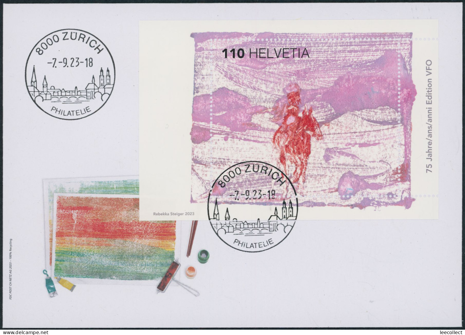 Suisse - 2023 - VFO - Block - Ersttagsbrief FDC ET - Briefe U. Dokumente